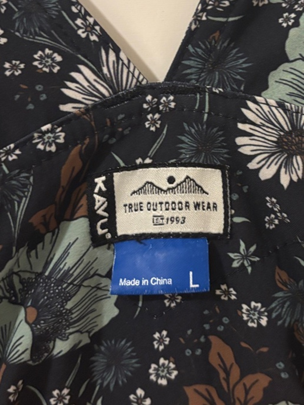 Kavu Black Floral Jumpsuit with White and Green Floral Print - Picture 2 of 5